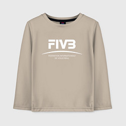 Лонгслив хлопковый детский FIVB ВОЛЕЙБОЛ, цвет: миндальный