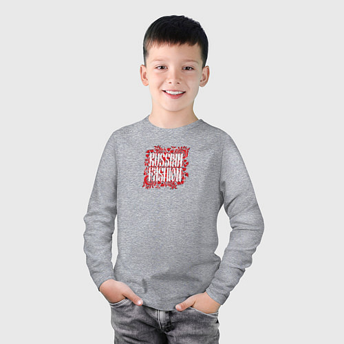 Детский лонгслив Russian Fashion / Меланж – фото 3