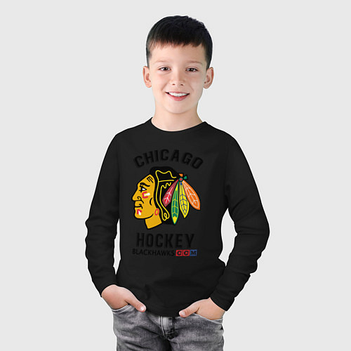 Детский лонгслив CHICAGO BLACKHAWKS NHL / Черный – фото 3