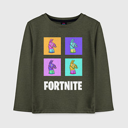 Лонгслив хлопковый детский Фортнайт поп-ап, цвет: меланж-хаки