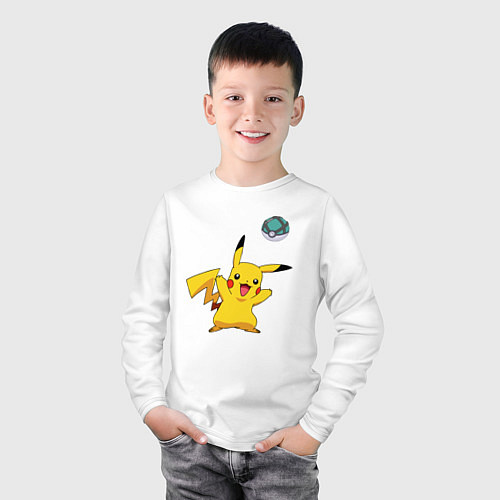 Детский лонгслив Pokemon pikachu 1 / Белый – фото 3