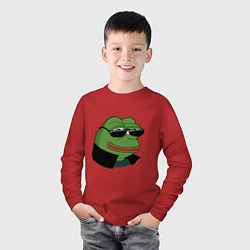 Лонгслив хлопковый детский Pepe в очках EZ, цвет: красный — фото 2