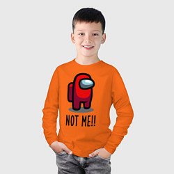 Лонгслив хлопковый детский Among Us, Not Me!, цвет: оранжевый — фото 2