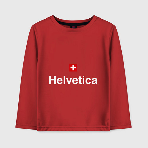 Детский лонгслив Helvetica Type / Красный – фото 1