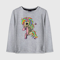 Лонгслив хлопковый детский Единорог зомби, цвет: меланж