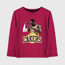 Лонгслив хлопковый детский LeBron - Lakers, цвет: маджента