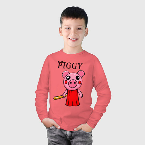 Детский лонгслив ROBLOX PIGGY / Коралловый – фото 3