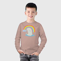 Лонгслив хлопковый детский My Life Is A Rainbow, цвет: пыльно-розовый — фото 2