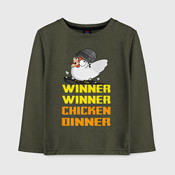 Лонгслив хлопковый детский PUBG Winner Chicken Dinner, цвет: меланж-хаки