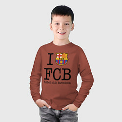 Лонгслив хлопковый детский Barcelona FC, цвет: кирпичный — фото 2