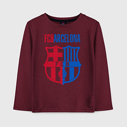 Лонгслив хлопковый детский Barcelona FC, цвет: меланж-бордовый