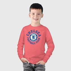 Лонгслив хлопковый детский Chelsea FC, цвет: коралловый — фото 2