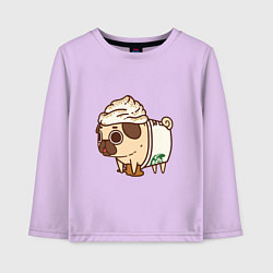 Лонгслив хлопковый детский Сладкий мопс, цвет: лаванда
