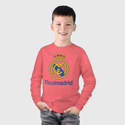 Лонгслив хлопковый детский Real Madrid FC, цвет: коралловый — фото 2