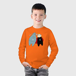 Лонгслив хлопковый детский Стальной Алхимик, Ал и Эд, цвет: оранжевый — фото 2
