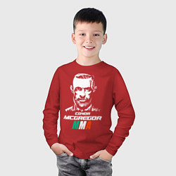 Лонгслив хлопковый детский Конор МакГрегор, цвет: красный — фото 2