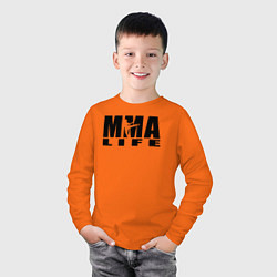 Лонгслив хлопковый детский MMA, цвет: оранжевый — фото 2