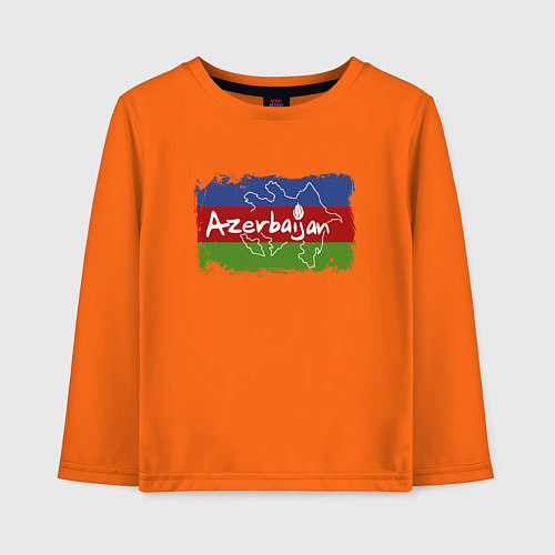 Детский лонгслив Азербайджан / Оранжевый – фото 1