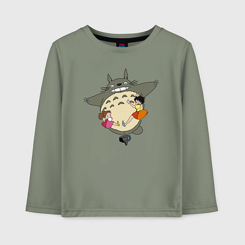 Детский лонгслив Тоторо и девочки / Авокадо – фото 1