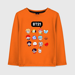 Лонгслив хлопковый детский BTS BT21, цвет: оранжевый