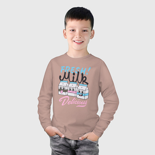 Детский лонгслив Fresh Milk / Пыльно-розовый – фото 3