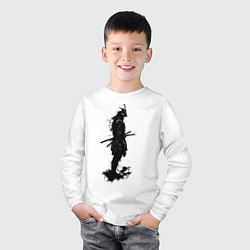 Лонгслив хлопковый детский Теневой самурай, цвет: белый — фото 2