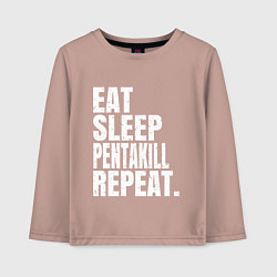 Лонгслив хлопковый детский EAT SLEEP PENTAKILL REPEAT, цвет: пыльно-розовый