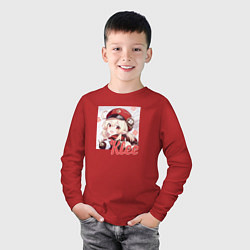 Лонгслив хлопковый детский Klee, цвет: красный — фото 2