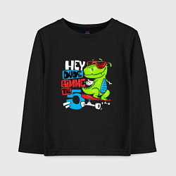 Лонгслив хлопковый детский Dino hipster, цвет: черный