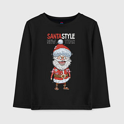 Лонгслив хлопковый детский SantaSTYLE, цвет: черный