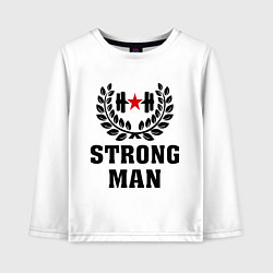 Лонгслив хлопковый детский Strong man, цвет: белый