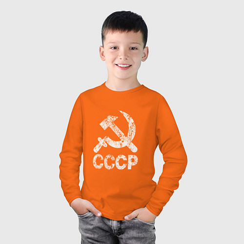 Детский лонгслив СССР / Оранжевый – фото 3