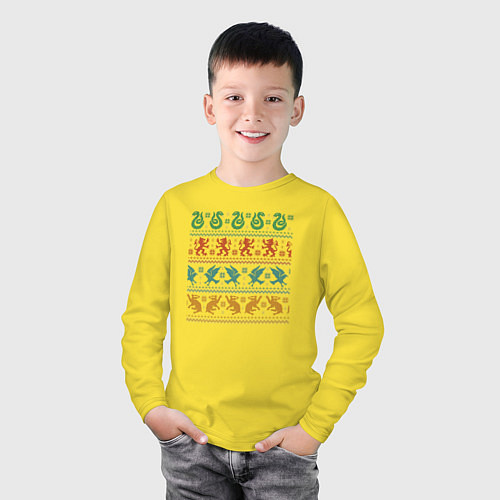 Детский лонгслив Символы / Желтый – фото 3