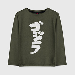 Лонгслив хлопковый детский Годзилла, цвет: меланж-хаки
