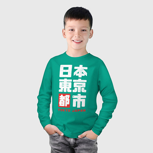 Детский лонгслив Tokyo Japan / Зеленый – фото 3