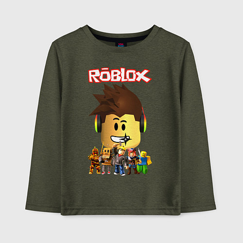 Детский лонгслив ROBLOX / Меланж-хаки – фото 1