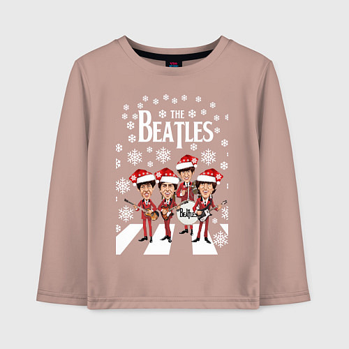 Детский лонгслив Битлз Новогодний / Пыльно-розовый – фото 1