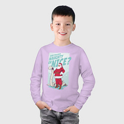 Лонгслив хлопковый детский Санта со списком плохишей, цвет: лаванда — фото 2