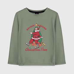 Лонгслив хлопковый детский Rockin Santa, цвет: авокадо