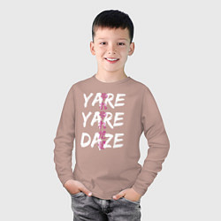 Лонгслив хлопковый детский YARE YARE DAZE, цвет: пыльно-розовый — фото 2