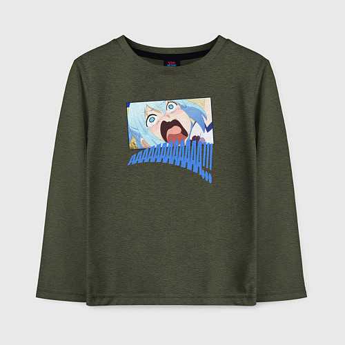 Детский лонгслив Aqua / Меланж-хаки – фото 1