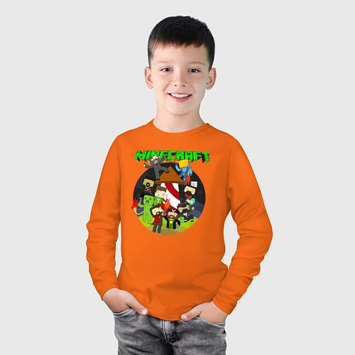 Детский лонгслив Minecraft / Оранжевый – фото 3