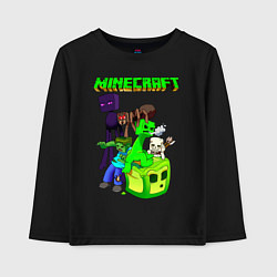 Лонгслив хлопковый детский Minecraft, цвет: черный