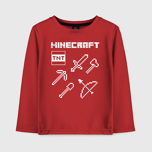 Детский лонгслив Minecraft / Красный – фото 1