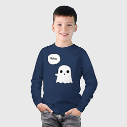 Лонгслив хлопковый детский My boo, цвет: тёмно-синий — фото 2