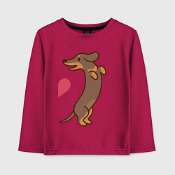 Лонгслив хлопковый детский Такса, цвет: маджента