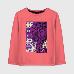Лонгслив хлопковый детский Evangelion Eva-01, цвет: коралловый