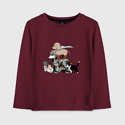 Лонгслив хлопковый детский One Punch Man, цвет: меланж-бордовый