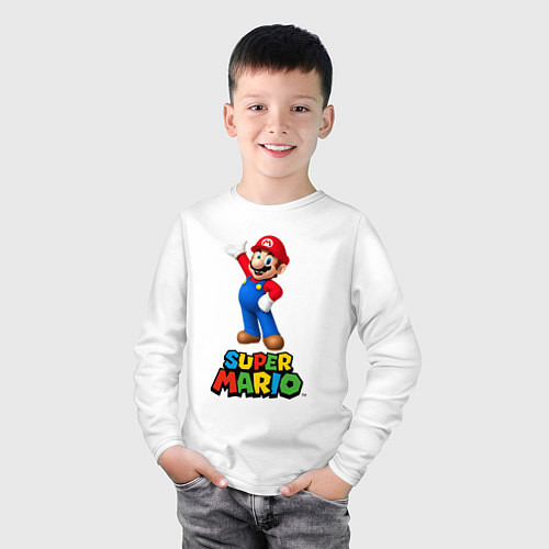 Детский лонгслив Super Mario / Белый – фото 3
