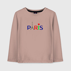 Лонгслив хлопковый детский Paris, цвет: пыльно-розовый